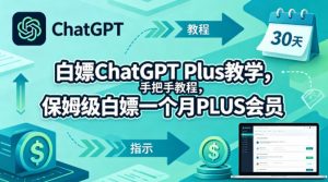 白嫖ChatGPT Plus教学，手把手教程，保姆级白嫖一个月PLUS会员-聊项目