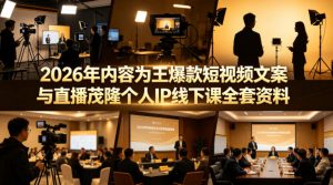 2026年内容为王爆款短视频文案与直播茂隆个人IP线下课全套资料(价值4980)-聊项目