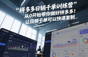 拼多多日销千单训练营,从0开始带你做好拼多多,让日销千单可以快速复制(更新26年4月)-聊项目