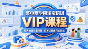某电商学院淘宝培训VIP课程,各种经典有用的流量获取秘籍,改善运营产品没利润的处境(2026年5月)-聊项目