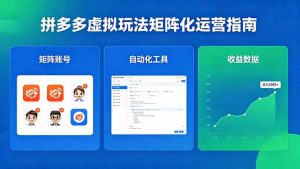 闭眼可复制的拼多多虚拟玩法,矩阵化运营,长期稳定日入 1000+-聊项目