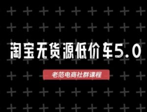 淘宝无货源价车5.0,2026最新VIP淘宝无货源课程,1688代发,蓝海选品,零成本创业首选(更新26年5月8日)-聊项目