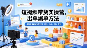 短视频带货实操营,出单爆单方法,全程实操讲解如何起号、涨粉、选品、出单、投放(更新0515)-聊项目