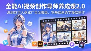 全能AI视频创作导师养成课2.0,漫剧数字人商业广告全覆盖,零基础系统学爆款创作-聊项目