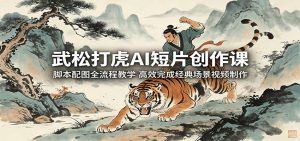 武松打虎AI短片创作课：脚本配图全流程教学，高效完成经典场景视频制作-聊项目