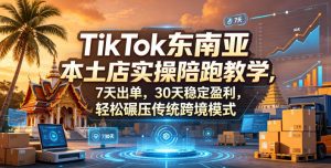 TikTok东南亚本土店实操陪跑教学,7天出单,30天稳定盈利,轻松碾压传统跨境模式(更新0516)-聊项目
