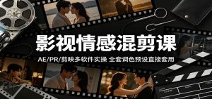 影视情感混剪课:AE/PR/剪映多软件实操,全套调色预设直接套用-聊项目