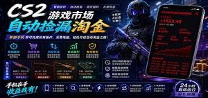 CSGO挂机捡漏项目通过利用游戏饰品交易机制,结合薄凉软件辅助捡漏,实现盈利-聊项目