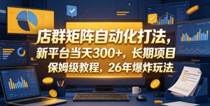店群矩阵自动化打法，新平台当天300+，长期项目，保姆级教程，26年爆炸玩法【揭秘】-聊项目
