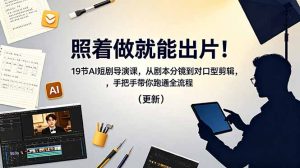 照着做就能出片!19节AI短剧导演课,从剧本分镜到对口型剪辑,手把手带你跑通全流程(更新-聊项目