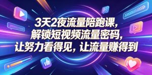3天2夜流量陪跑课,解锁短视频流量密码,让努力看得见,让流量賺得到-聊项目