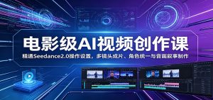 电影级AI视频创作课:精通Seedance2.0操作设置,多镜头成片、角色统一与音画叙事制作-聊项目