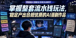 零基础AI漫剧全流程实战教学,掌握整套流水线玩法,稳定产出合规优质的AI漫剧作品-聊项目