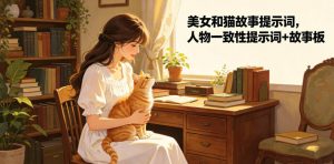 美女和猫故事提示词,人物一致性提示词+故事板-聊项目