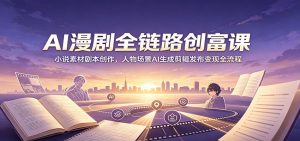 AI漫剧全链路创富课:小说素材剧本创作,人物场景AI生成剪辑发布变现全流程-聊项目