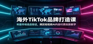 海外TikTok品牌打造课:利基市场选品验证,爆款短视频AI内容付费投放教学-聊项目