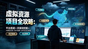 虚拟资源项目全攻略:平台搭建×关键词挖掘×AI原创文章×钩子视频×多平台SEO排名-聊项目