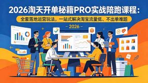 2026淘天开单秘籍PRO实战陪跑课程-更新:全套落地运营玩法,一站式解决淘宝流量低、不出单难题-聊项目