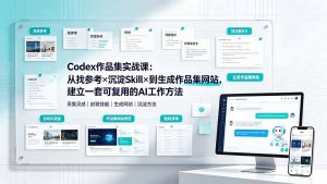 Codex作品集实战课:从找参考×沉淀Skill×到生成作品集网站,建立一套可复用的AI工作方法-聊项目