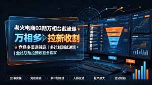 老火电商03期万相台截流课:竞品多渠道筛选|多计划测试递增|全站联动拉新收割全套实操教学-聊项目