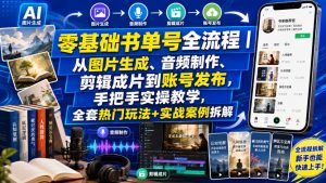零基础书单号全流程｜从图片生成、音频制作、剪辑成片到账号发布，手把手实操教学，全套热门玩法+实战案例拆解-聊项目