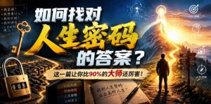 付费文章:如何找对人生密码的答案?这一篇让你比90%的大师还厉害!-聊项目