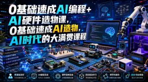0基础速成AI编程+AI硬件造物课,0基础速成AI造物,AI时代的大满贯课程-聊项目