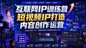 互联网IP训练营，短视频IP打造，内容创作运营-聊项目