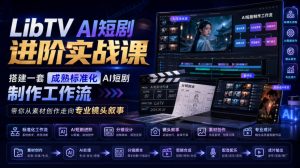 LibTV AI短剧进阶实战课,搭建一套成熟标准化AI短剧制作工作流,带你从素材创作走向专业镜头叙事-聊项目