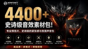 4400+个史诗级音效素材包!专业预告片、史诗级的紧张感与氛围声音包,中文分类,超级精选包-聊项目