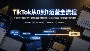 TikTok从0到1运营全流程-更新:平台认知×刷机SOP×指纹浏览器×爆款对标×Kalodata选品×店铺后台×达人建联-聊项目