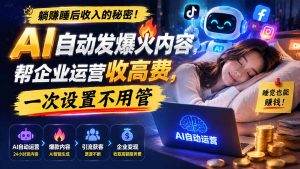 躺赚睡后收入的秘密!AI 自动发爆火内容,帮企业运营收高费,一次设置不用管【原创双语字幕】-聊项目