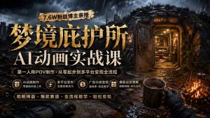 梦境庇护所AI动画实战课：7.6W粉丝博主亲授第一人称POV制作，从零起步到多平台发布变现全流程-聊项目
