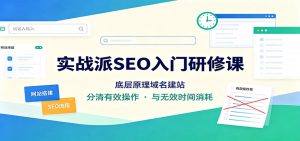 实战派SEO入门研修课：底层原理域名建站，分清有效操作与无效时间消耗-聊项目
