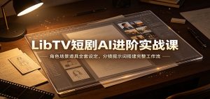 LibTV短剧AI进阶实战课：角色场景道具全套设定，分镜提示词搭建完整工作流-聊项目