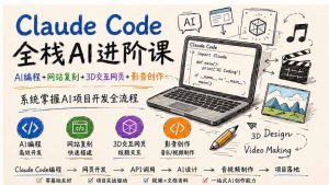 Claude Code全栈AI进阶课;AI编程+网站复刻+3D交互网页+影音创作,系统掌握AI项目开发全流程-聊项目