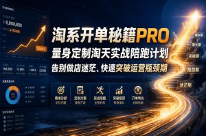 淘系开单秘籍PRO,量身定制淘天实战陪跑计划,告别做店迷茫、快速突破运营瓶颈期(更新260823)-聊项目