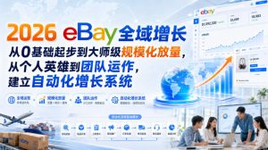 2026 eBay全域增长，从0基础起步到大师级规模化放量，从个人英雄到团队运作，建立自动化增长系统-聊项目