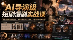 AI导演级短剧漫剧实战课,从单条视频到连续大片,掌握AI影视生产全流程,开启你的AI导演之路!-聊项目