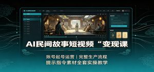 AI民间故事短视频变现课:账号起号运营,完整生产流程,提示指令素材全套实操教学-聊项目