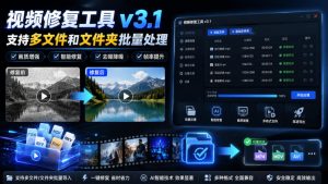 视频修复工具v3.1,支持多文件和文件夹批量处理-聊项目