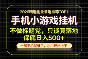 不做标题党，只谈真落地，每天十几分钟，轻松日入500+，长期可做！【揭秘】-聊项目