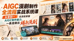 AIGC漫剧制作全流程实战系统课,从零到一全流程掌握AIGC制作能力,一条龙做出爆款漫剧-聊项目