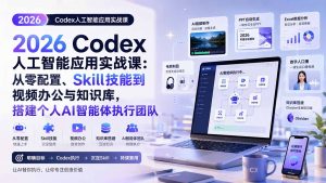 2026 Codex人工智能应用实战课:从零配置、Skill技能到视频办公与知识库,搭建个人AI智能体执行团队-聊项目