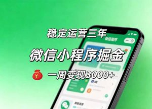 月收益稳定1W+的微信小程序,前期积累客户,后期躺平养老,小白轻松上手-聊项目